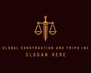 Court House - Legal Sword Scale logo design