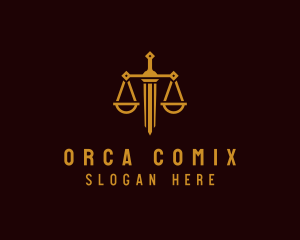 Prosecutor - Legal Sword Scale logo design