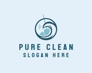 Mop Wash Cleaning logo design