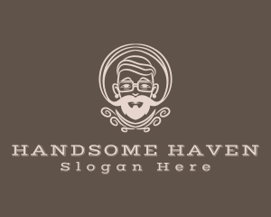 Handsome - Beard Mustache Hipster logo design
