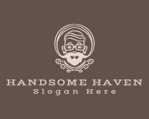 Beard Mustache Hipster logo design