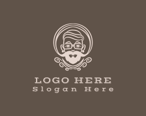 Barber - Beard Mustache Hipster logo design