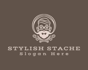 Beard Mustache Hipster logo design