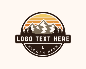 Badge - Mountain Travel Adventure logo design