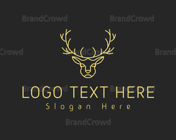 Deer Stag Line Art Logo