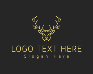 Deer - Deer Stag Line Art logo design