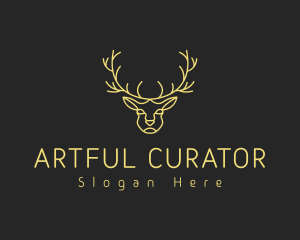 Deer Stag Line Art logo design