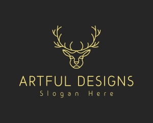 Deer Stag Line Art logo design