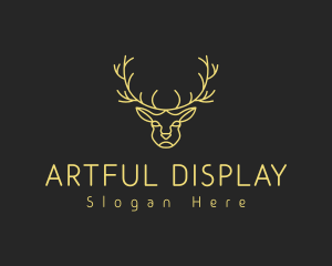 Deer Stag Line Art logo design