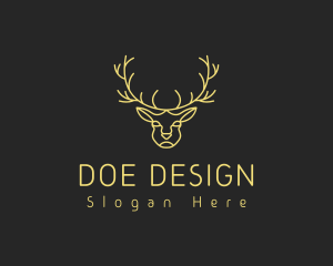 Doe - Deer Stag Line Art logo design
