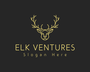 Deer Stag Line Art logo design