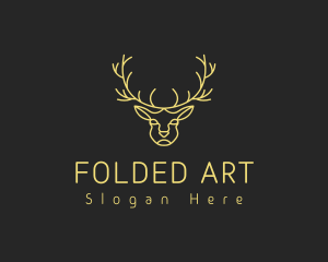 Deer Stag Line Art logo design