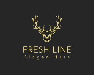 Deer Stag Line Art logo design