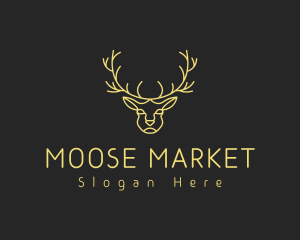 Deer Stag Line Art logo design