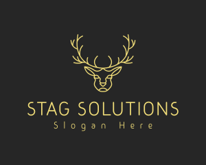 Deer Stag Line Art logo design