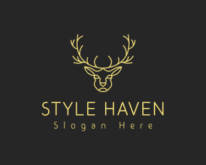 Moose - Deer Stag Line Art logo design