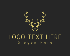 Stag - Deer Stag Line Art logo design