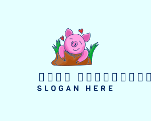 Livestock - Smiling Pig Illustration logo design