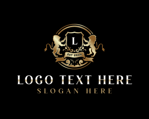 Animal - Elegant Lion Shield logo design