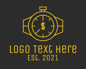 Yellow - Gold Dollar Watch logo design