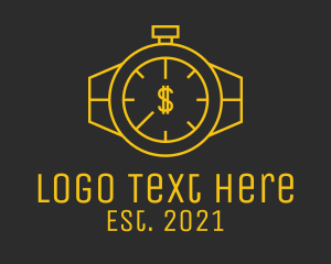 Timer - Gold Dollar Watch logo design