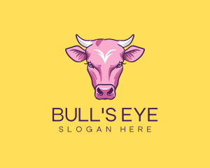 Purple Pink Bull Cow logo design