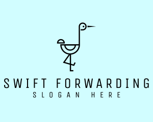 Minimalist Stork Bird logo design