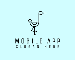 Shape - Minimalist Stork Bird logo design