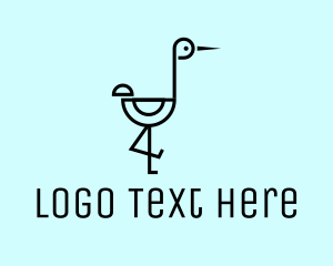 Stork - Black Stork Bird logo design