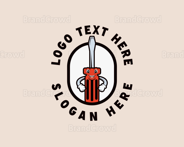 Screwdriver Handyman Repair Logo