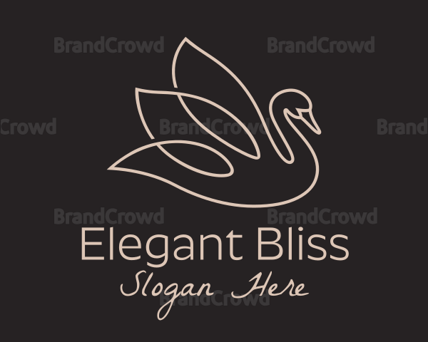 Elegant Swan Monoline Logo