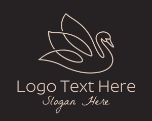 Massage - Elegant Swan Monoline logo design
