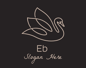 Elegant Swan Monoline logo design