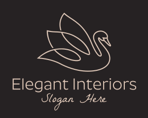 Elegant Swan Monoline logo design