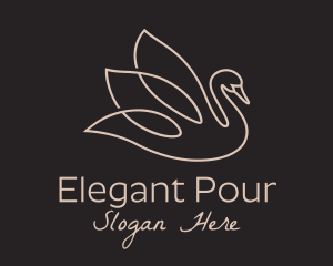 Elegant Swan Monoline logo design