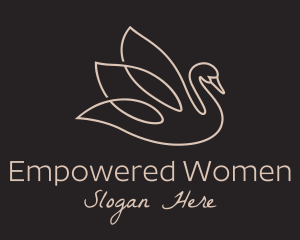 Elegant Swan Monoline logo design