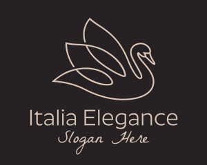 Elegant Swan Monoline logo design