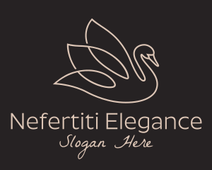 Elegant Swan Monoline logo design