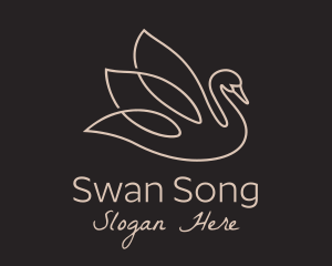 Elegant Swan Monoline logo design