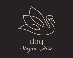 Bird - Elegant Swan Monoline logo design
