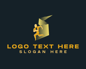 Voltage - Speed Human Bolt logo design