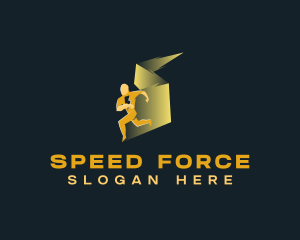 Speed Human Bolt logo design