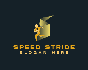 Speed Human Bolt logo design