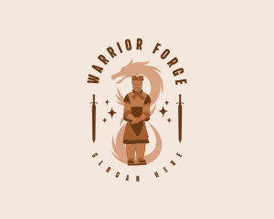 Chinese Sculpture Warrior logo design