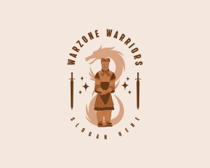 Chinese Sculpture Warrior logo design