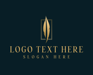 Author - Publishing Writing Feather logo design