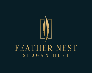 Feather - Publishing Writing Feather logo design