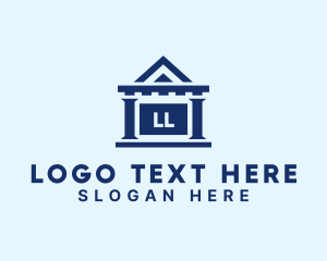 Parthenon - Greek Column Building logo design