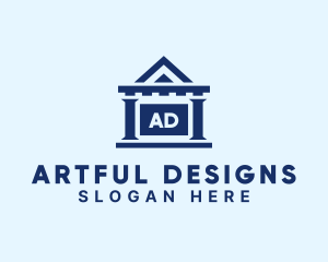 Greek Column Building  logo design