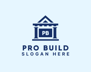 Greek Column Building  logo design